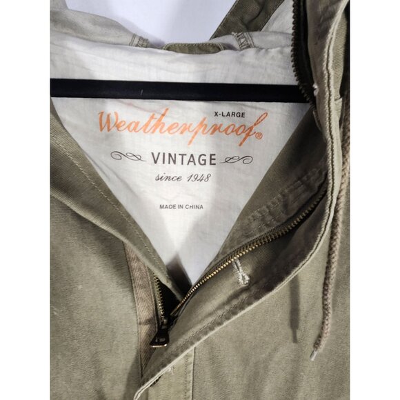 Vintage Weatherproof Canvas Utility Jacket Mens Hood Chore Coat XL - Picture 5 of 9